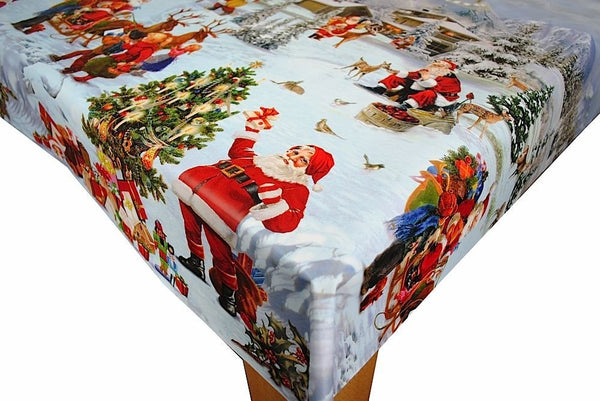 Christmas Scene 1 PVC Vinyl Oilcloth Tablecloth (160cm x 140cm)